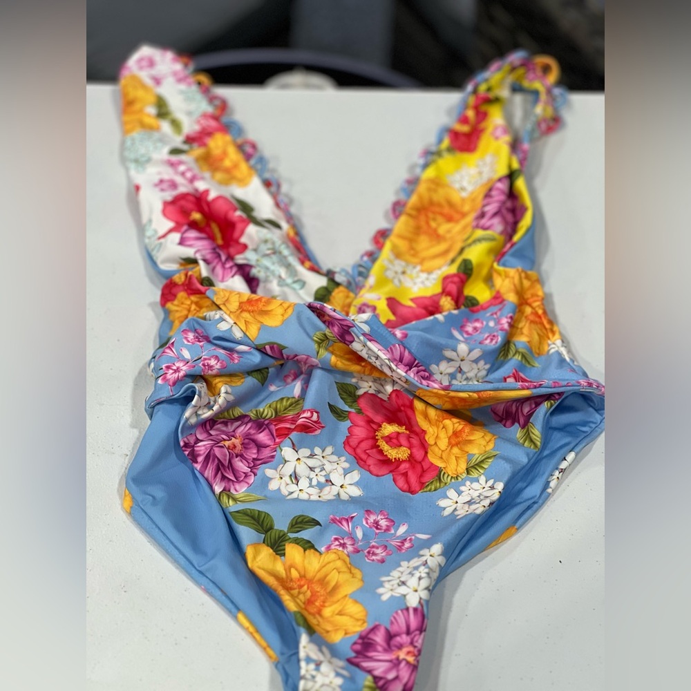 Agua Bendita Blue Floral Swimsuit